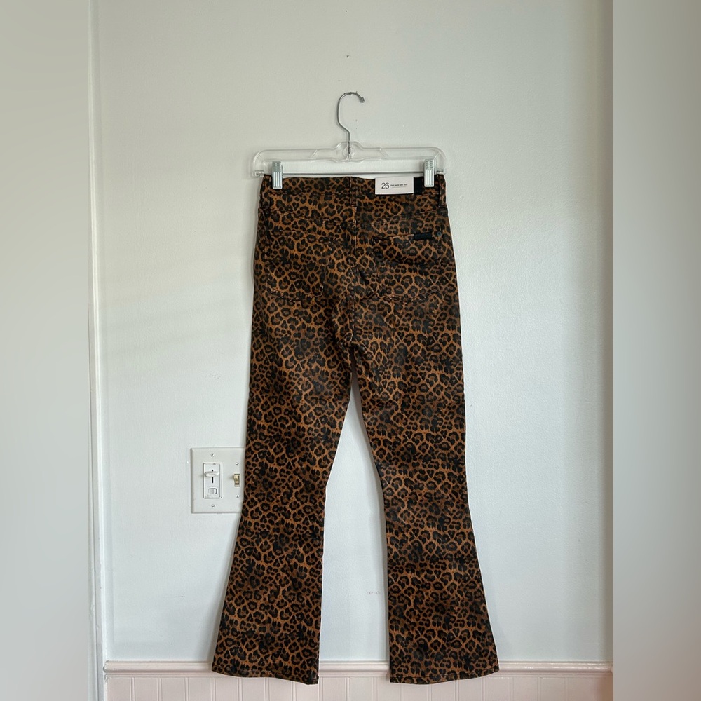 NWT 7 for all Mankind High Waist Slim Kick Animal Print Coated Jeans Boho - Picture 4 of 7